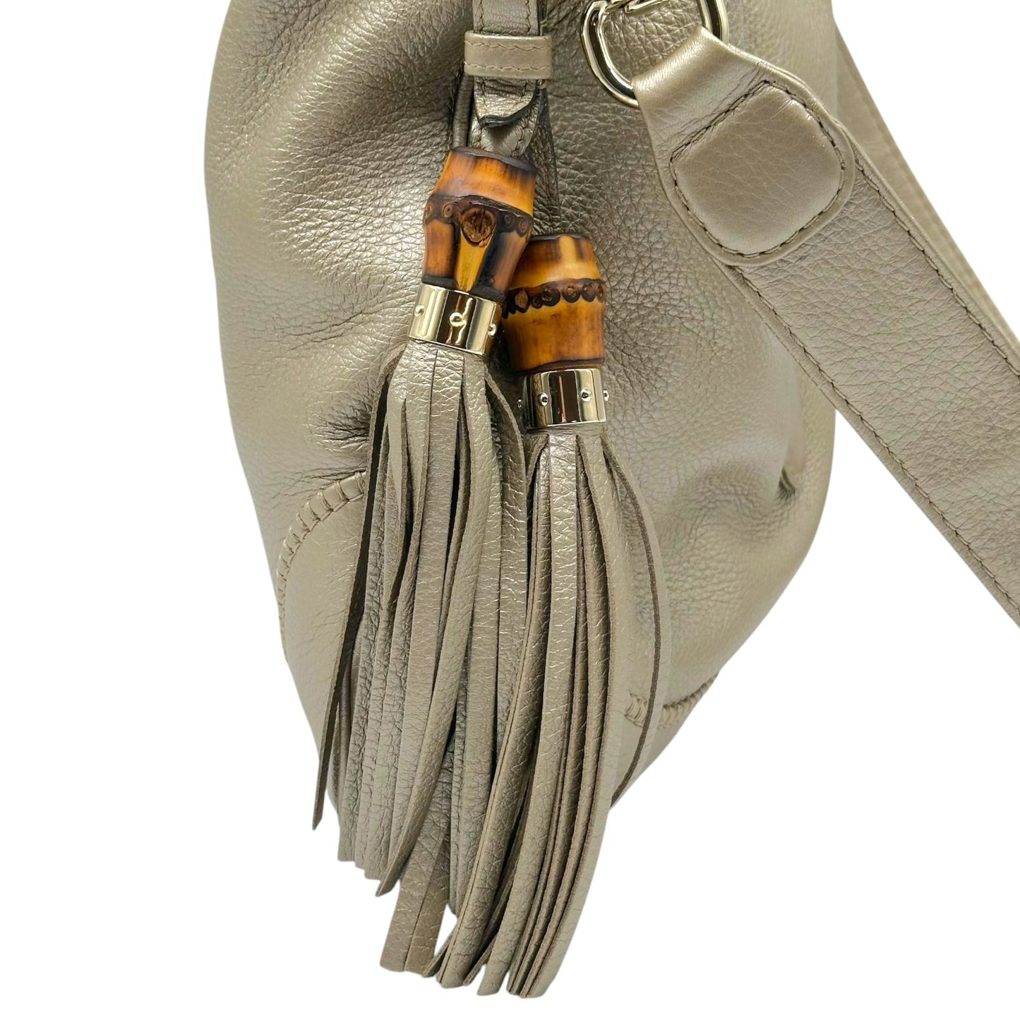 Gucci Metallic Champagne New Jackie 2-Way Hobo Bag