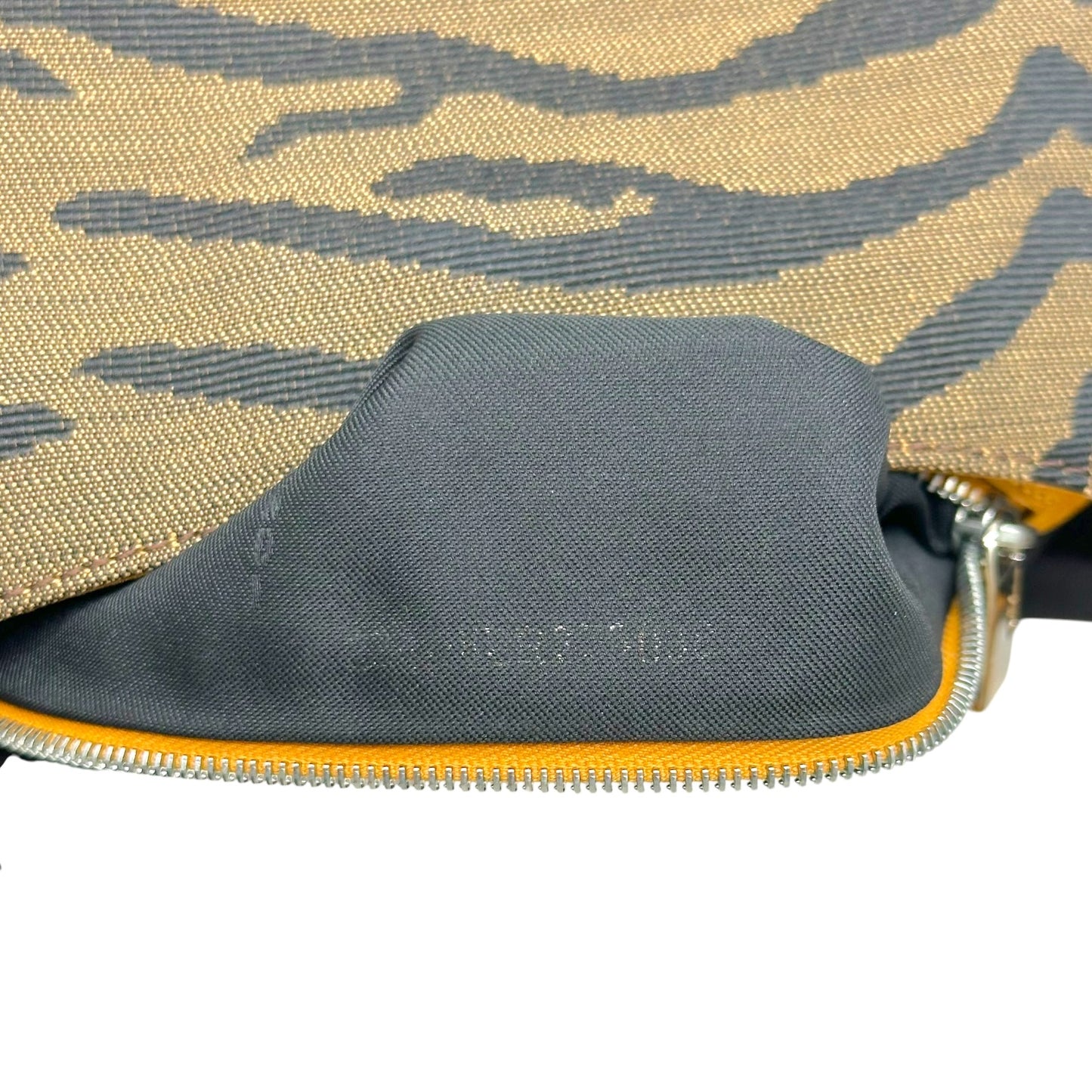 Fendi Brown Zebra Print & Mustard Yellow Hobo Shoulder Bag