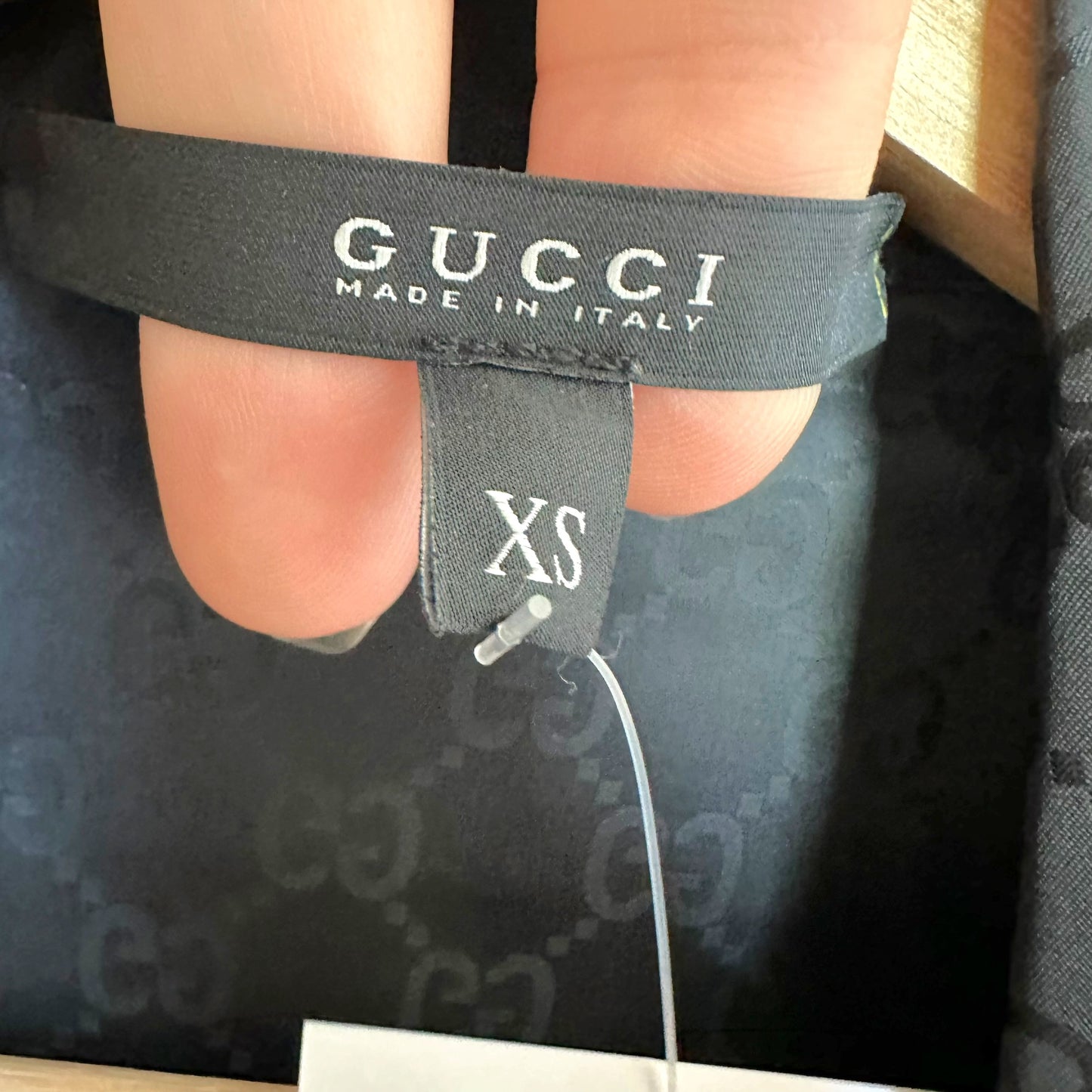 Gucci Trench Coat Black Logo Monogram Packable XS