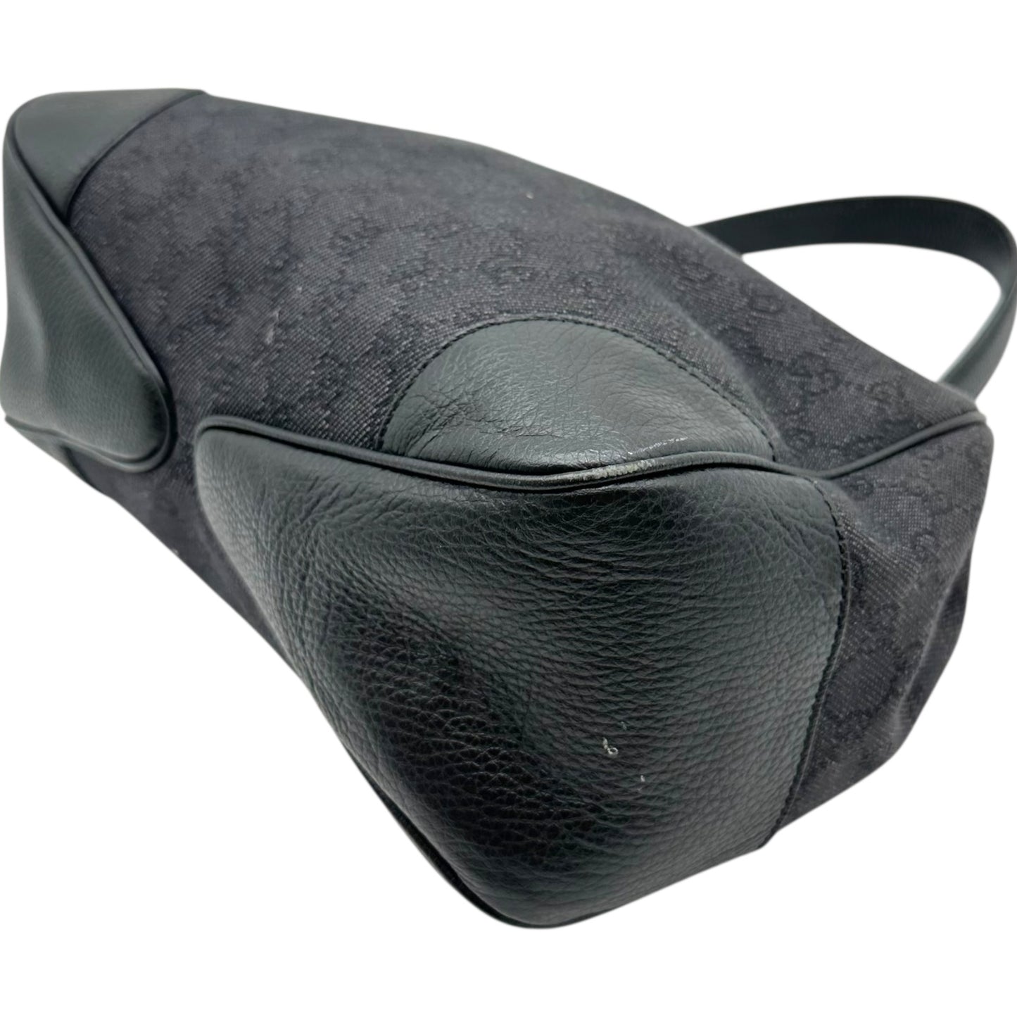 Gucci Gray Denim Monogram Hobo Shoulder Bag