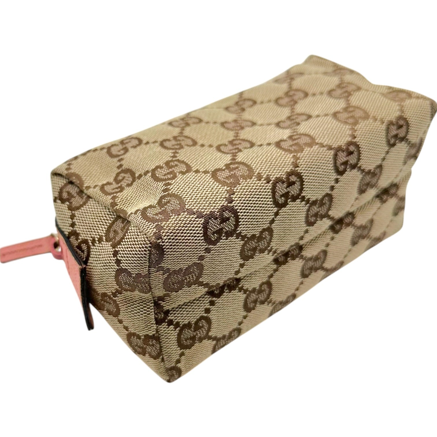Gucci Small Cosmetic Pouch Pink Tan Monogram