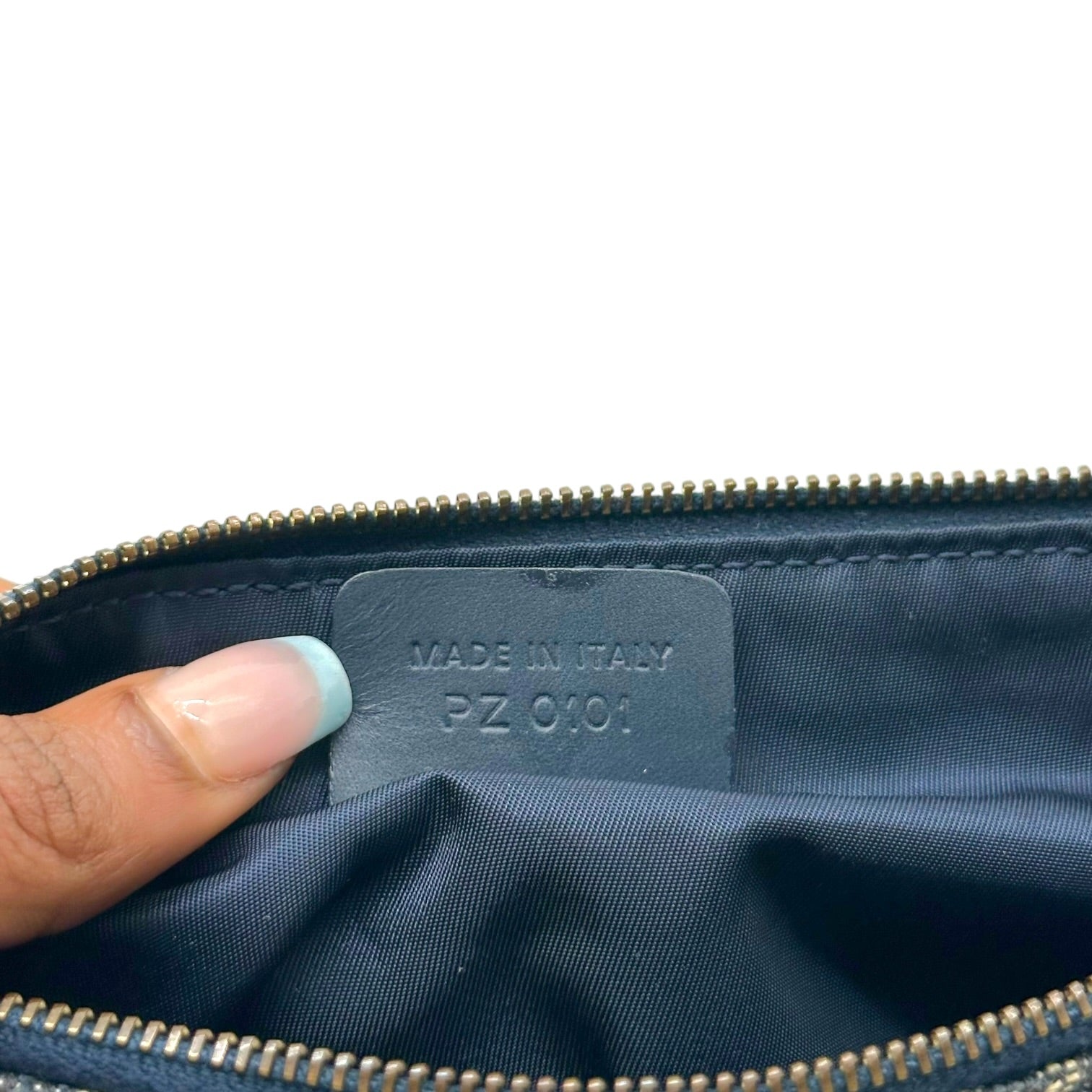 Christian Dior Mini Saddle Bag Navy Blue Trotter Monogram