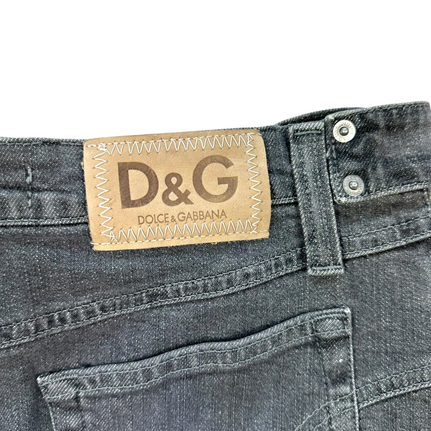 D&G Dolce & Gabbana Gray Denim Belted Mini Skirt