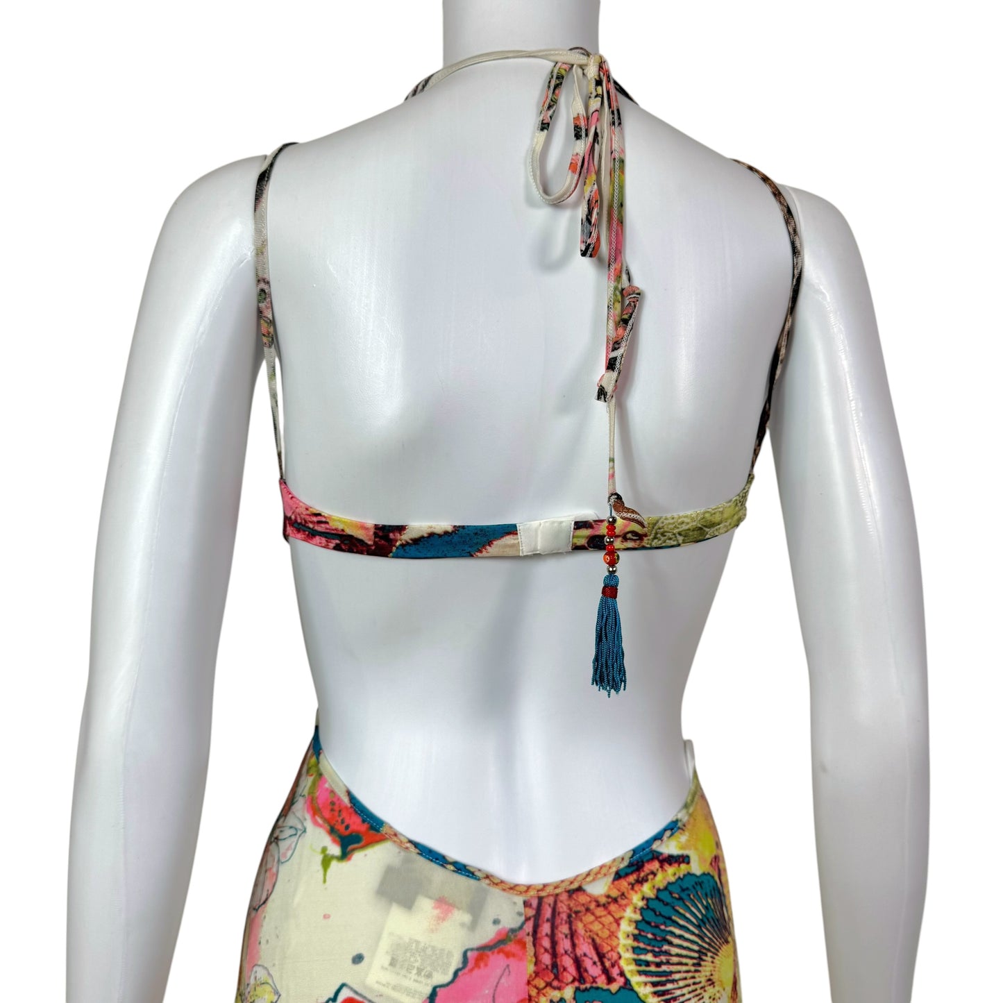 Just Cavalli Multicolor Open Back Halter Midi Dress