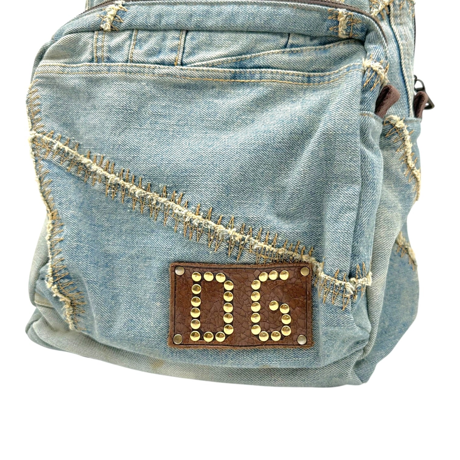 Dolce & Gabbana Denim Studded Backpack Bag