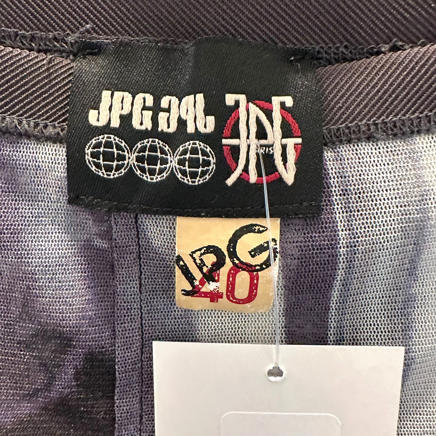 Jean Paul Gaultier JPG Gray Printed Mesh Micro Mini Skirt