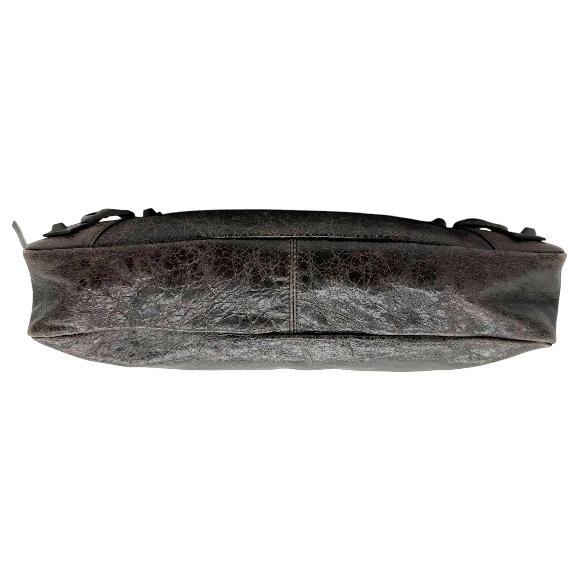 Balenciaga Small Brown Distressed Leather City Bag - Outfit Repeater