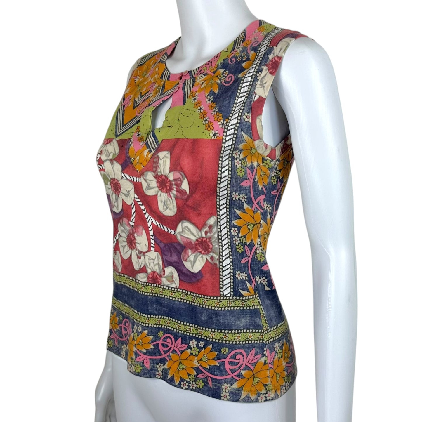 Christian Dior Multicolor Floral Print Tank Top