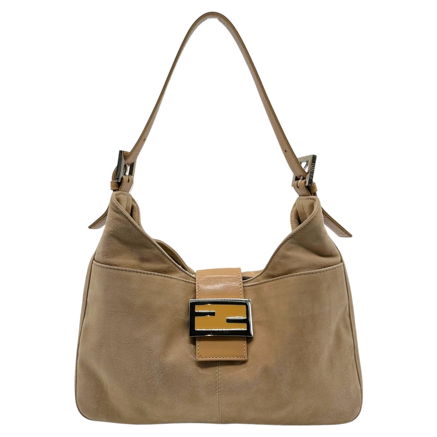 Fendi Tan Suede Shoulder Baguette Bag - Outfit Repeater