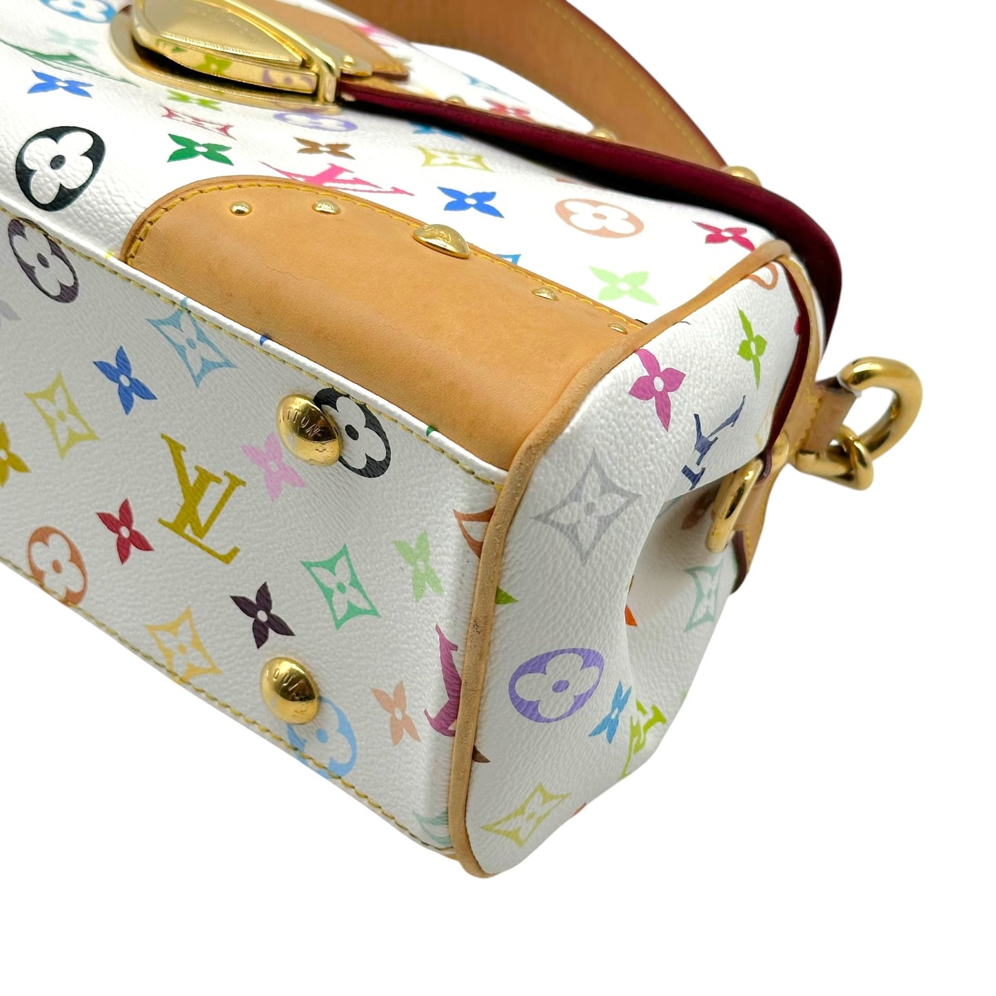 Louis Vuitton White Multicolor Murakami Monogram Beverly MM Shoulder Bag