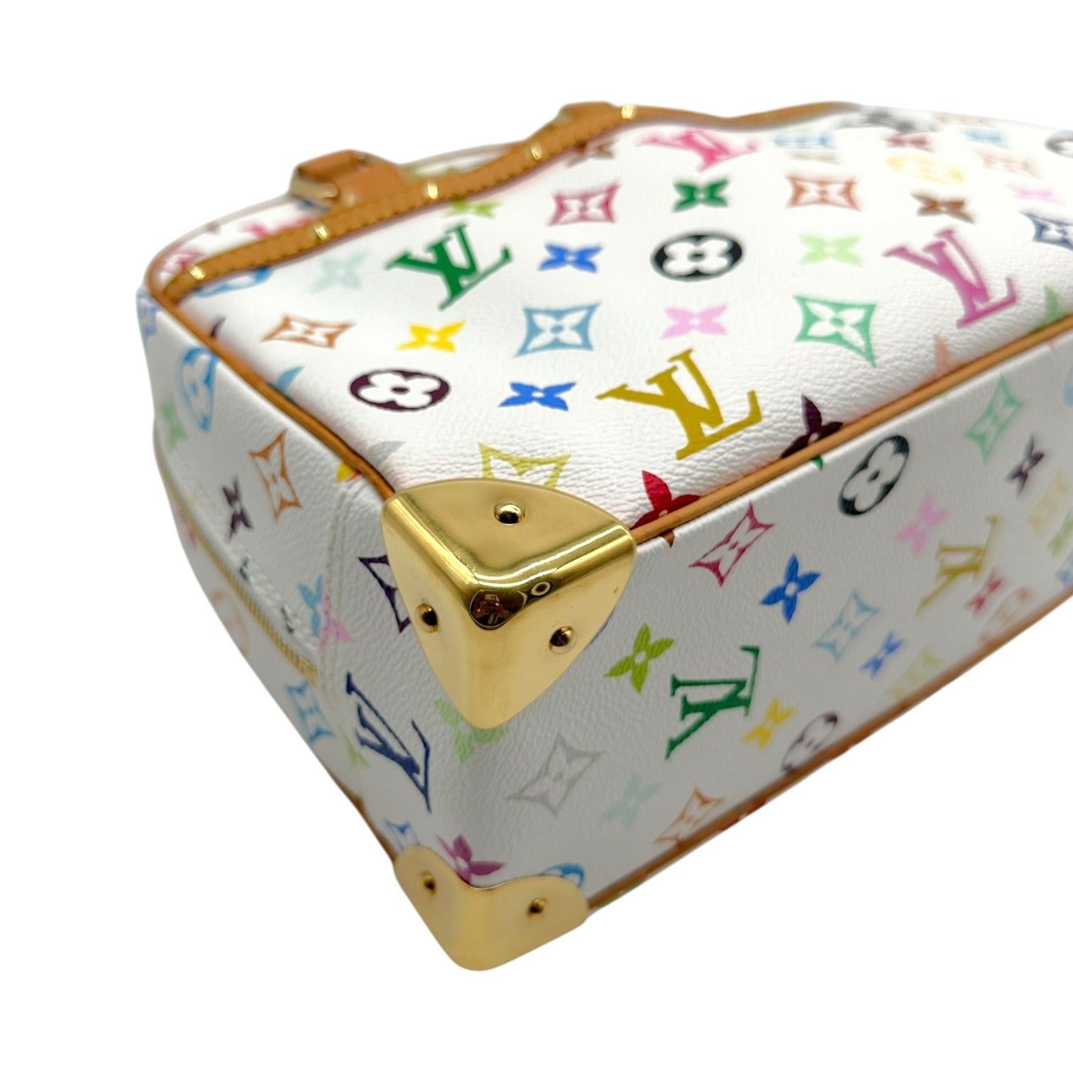 Louis Vuitton Trouville Handbag White Multicolor Canvas