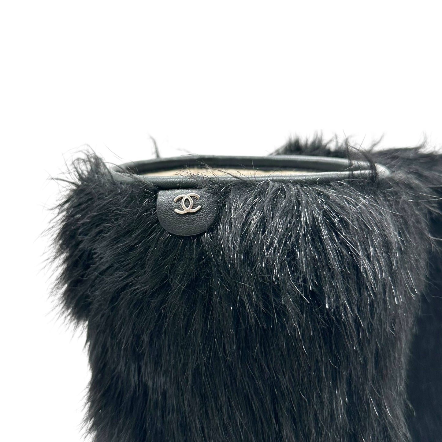 Chanel 'Fantasy Fur' Faux Fur Wedge Heel Boots