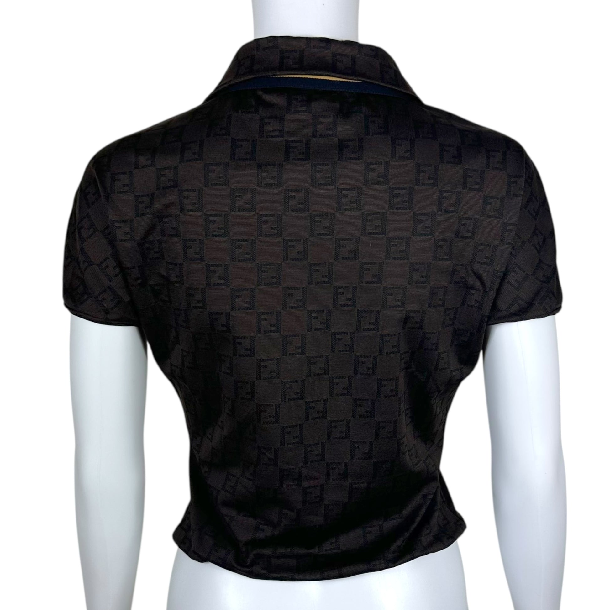 Fendi Brown Zucchino Monogram Crop Polo - Outfit Repeater
