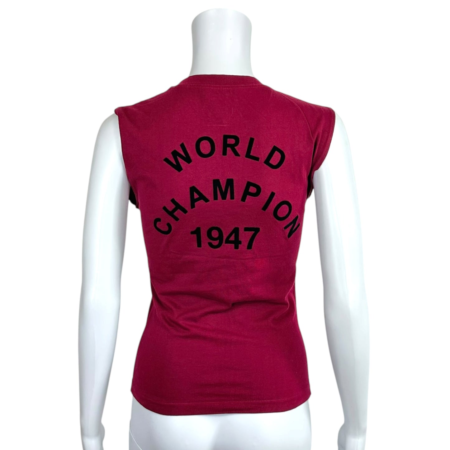 Christian Dior F/W 2001 Burgundy & Black J'Adore Dior Tank Top