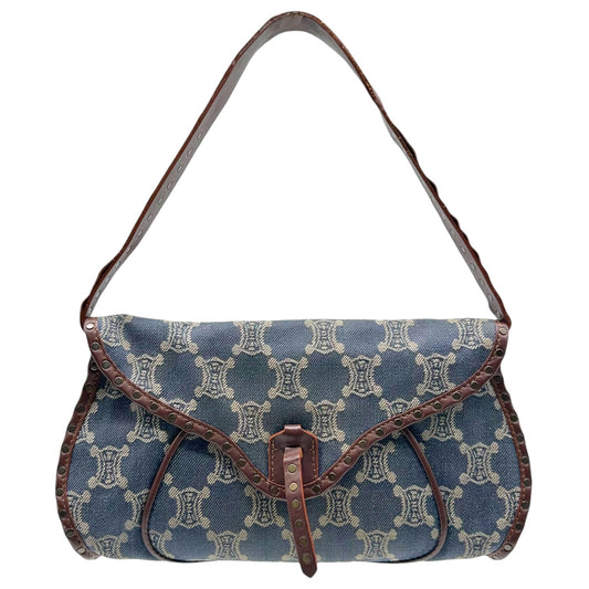 Celine Denim Triomphe Monogram Poulbot Bag