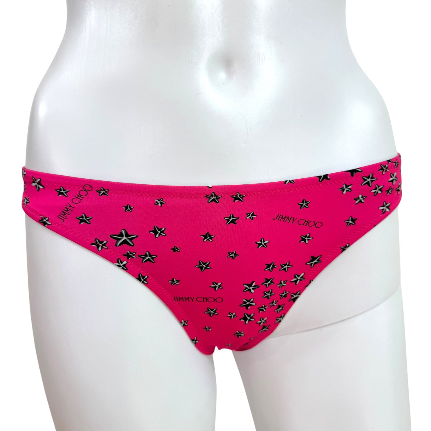 Jimmy Choo Hot Pink & Black Star Printed Bikini Set
