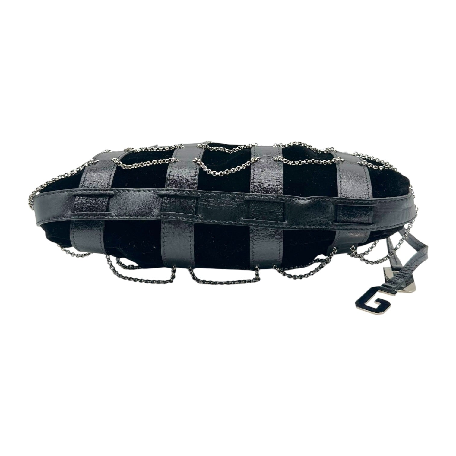 Dolce & Gabbana Black Suede Mini Bag With Chain Accents