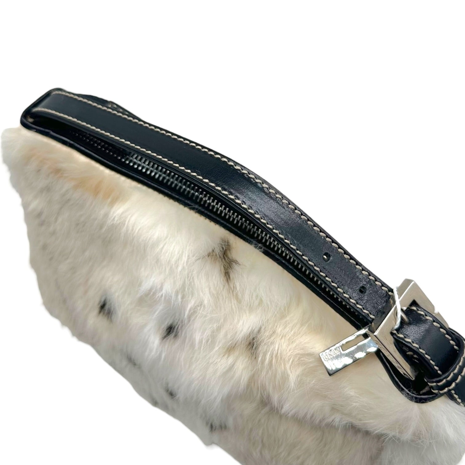 Fendi Pochette Bag White Spotted Rabbit Fur