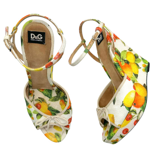 D&G Dolce & Gabbana Lemon Print Wedge Heels