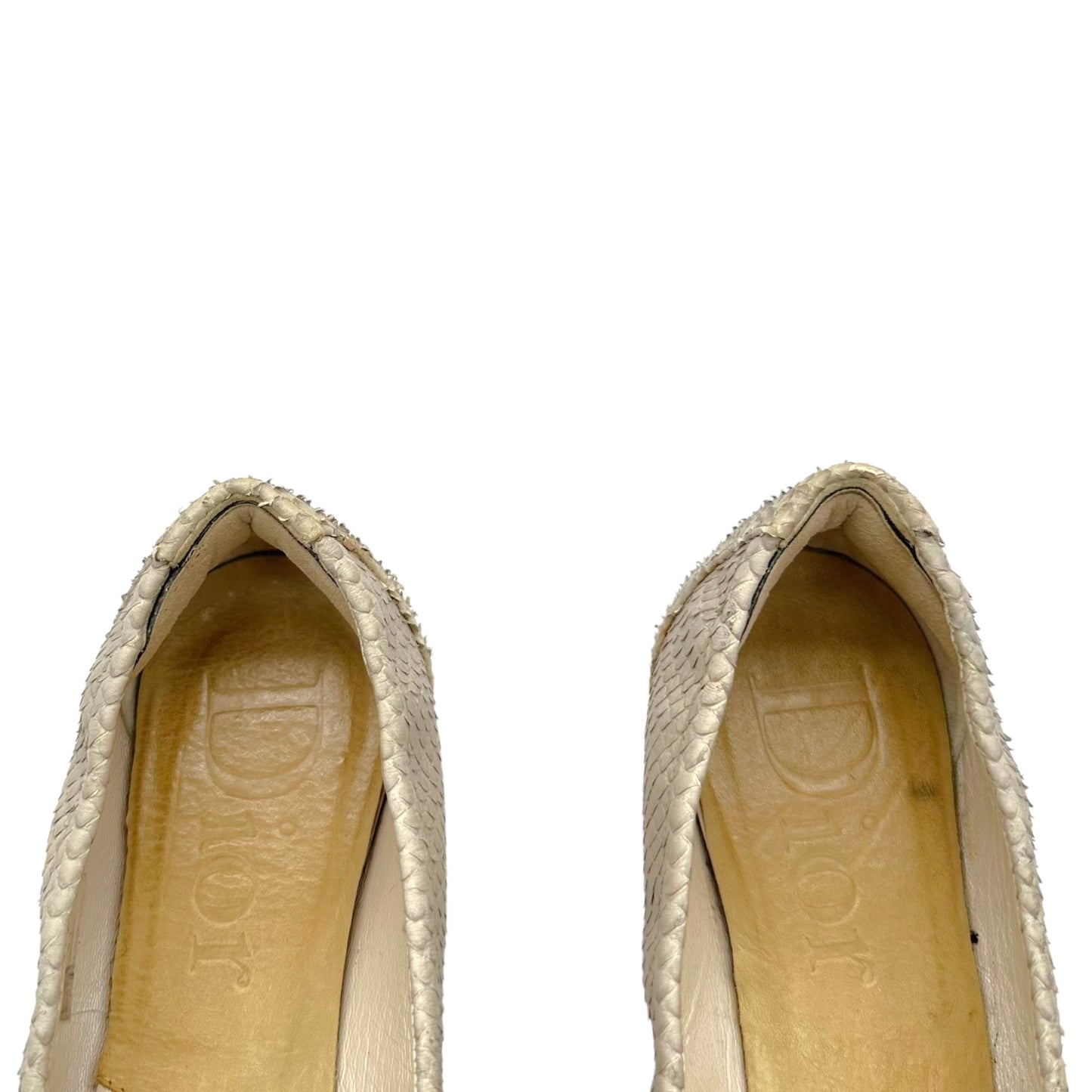 Christian Dior Ivory Python Gaucho Flats