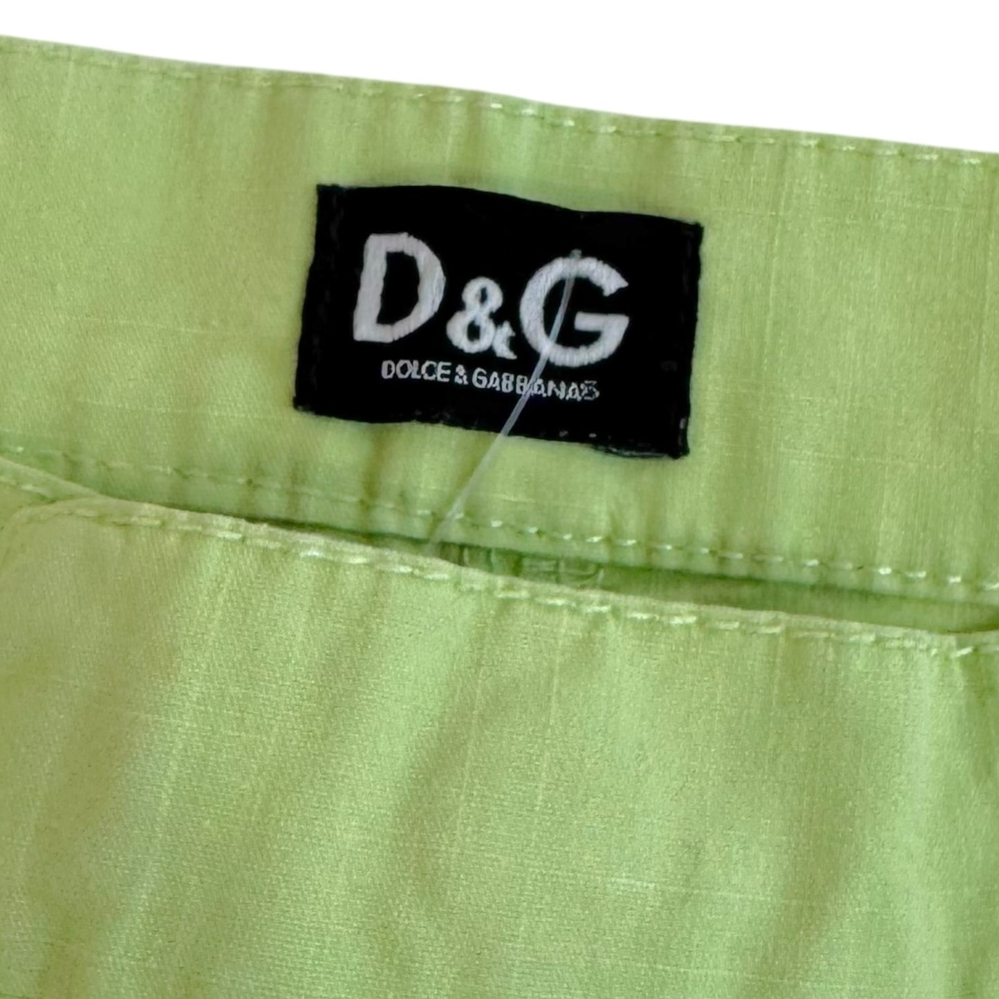 D&G Capri Pants Bright Green Logo Embroidery