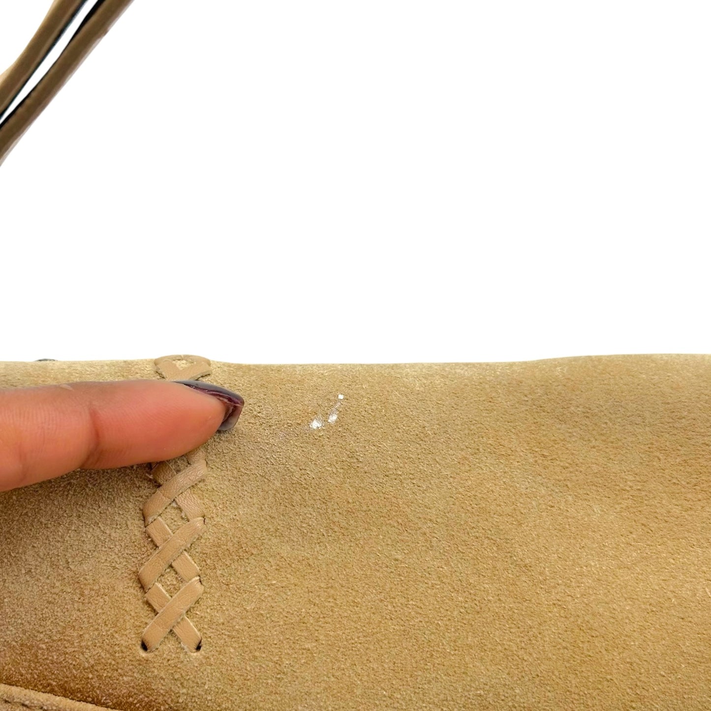 Christian Dior Tan Suede Rhinestone Shoulder Bag