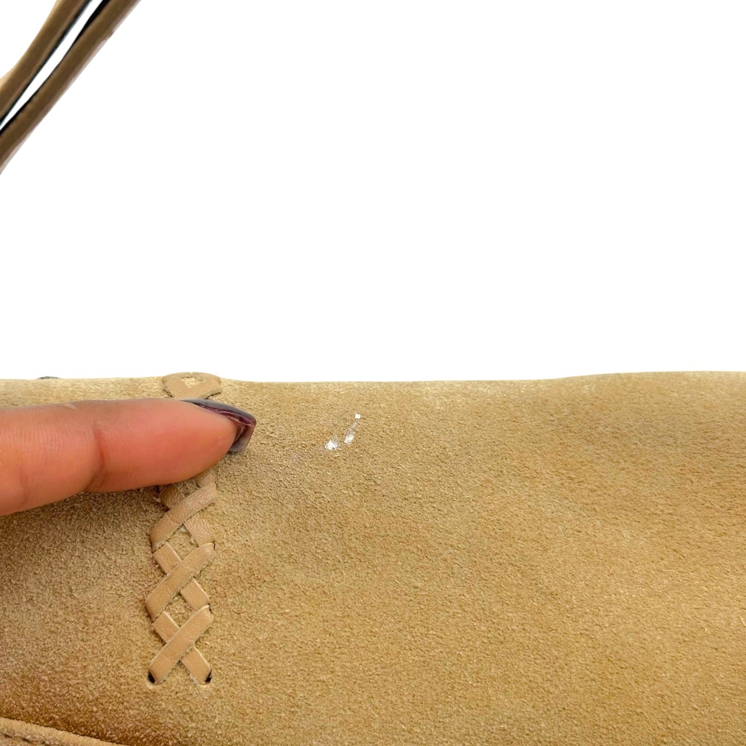 Christian Dior Tan Suede Rhinestone Shoulder Bag