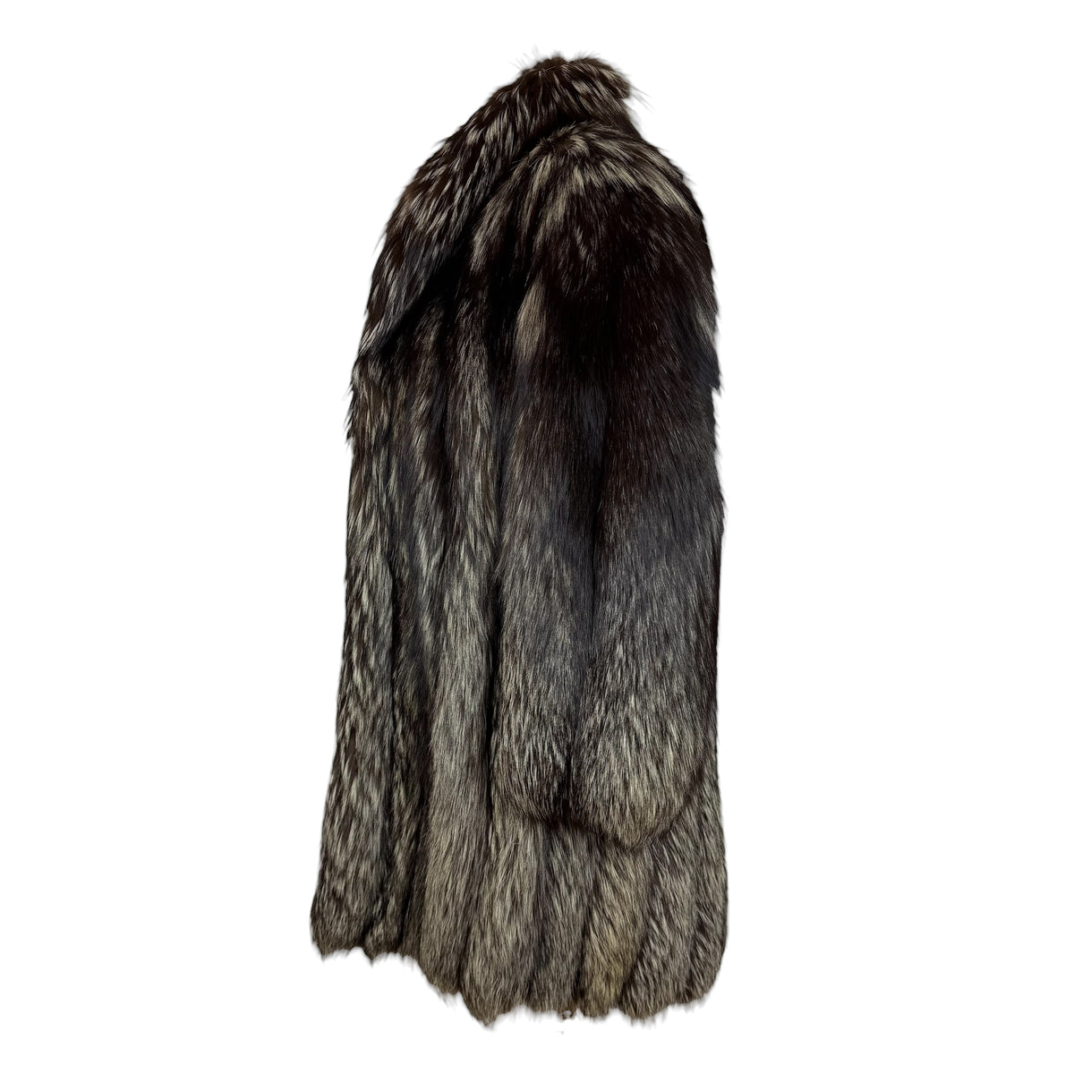 Saga Fox Silver Fox Mid-Length Coat