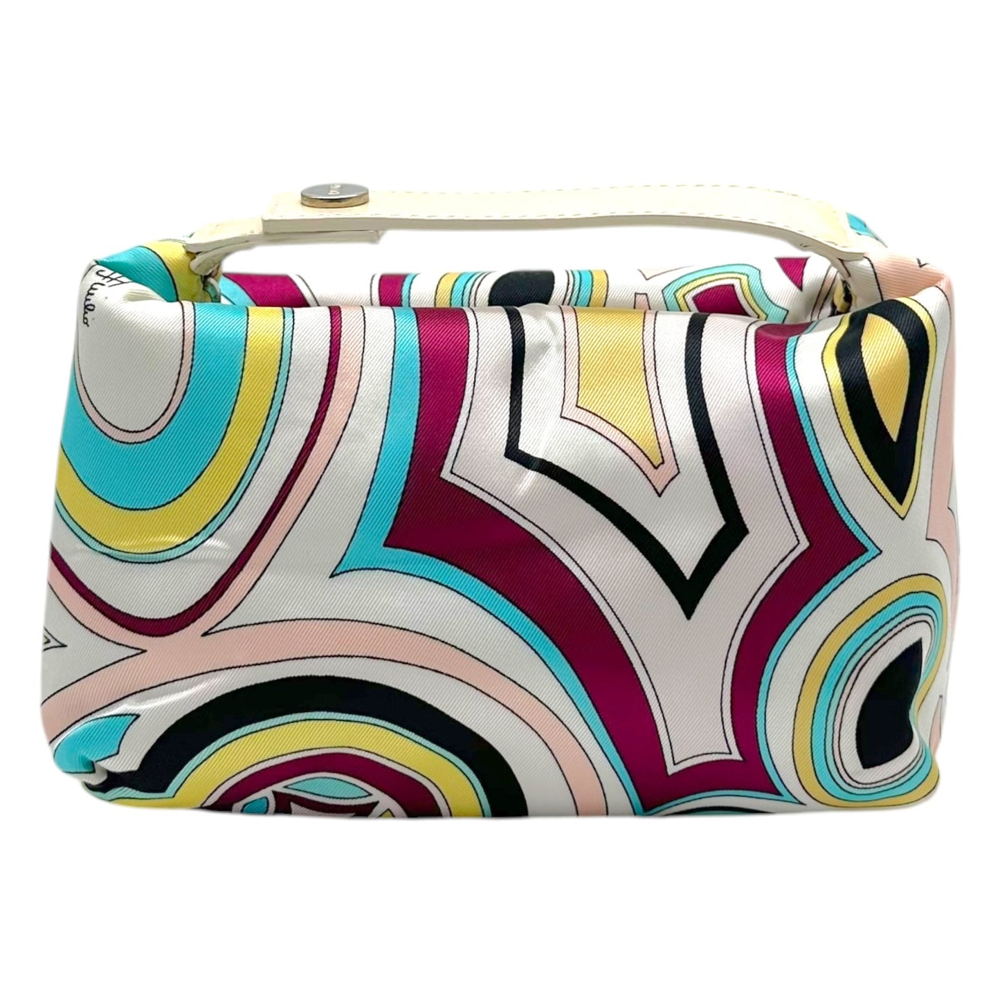 Emilio Pucci Silk Mini Pochette Bag White Multicolor Print