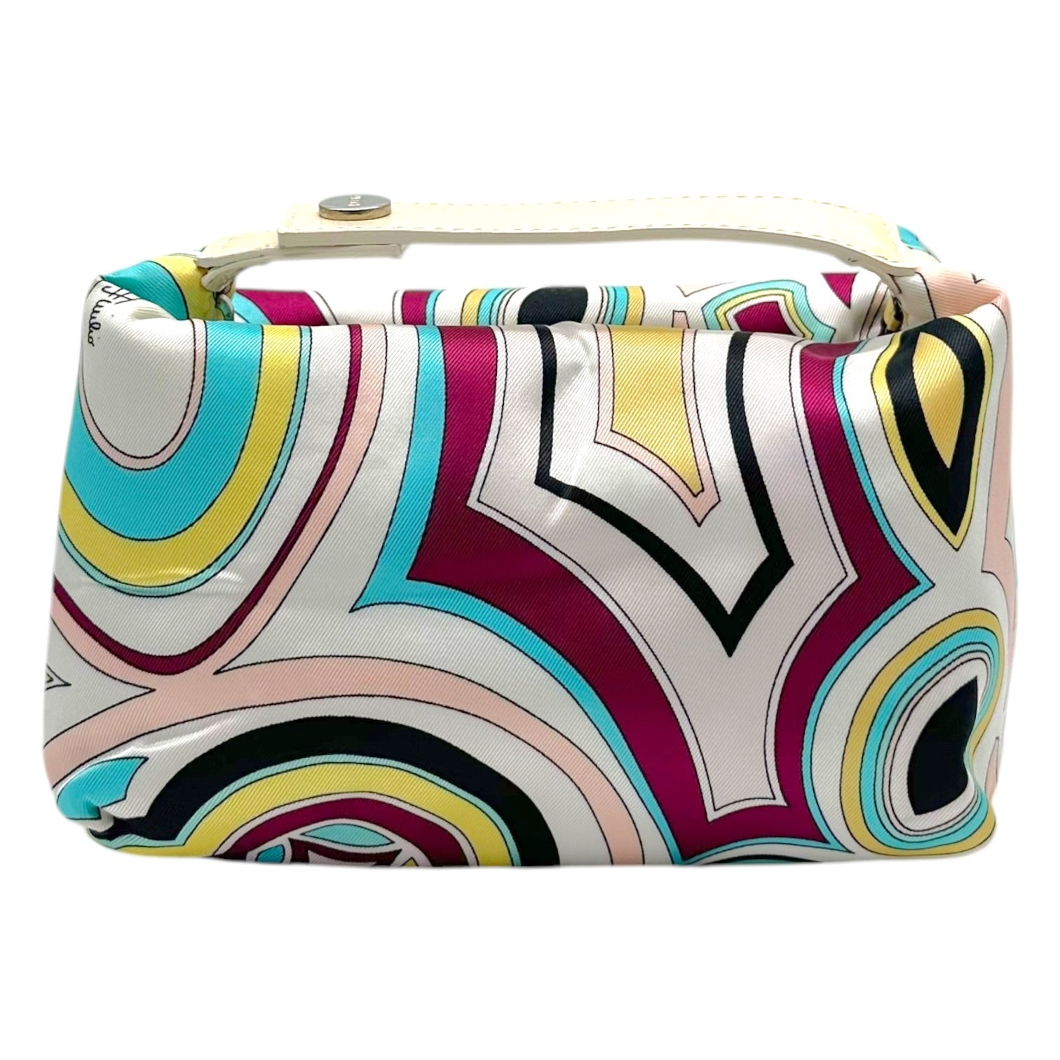Emilio Pucci Silk Mini Pochette Bag White Multicolor Print