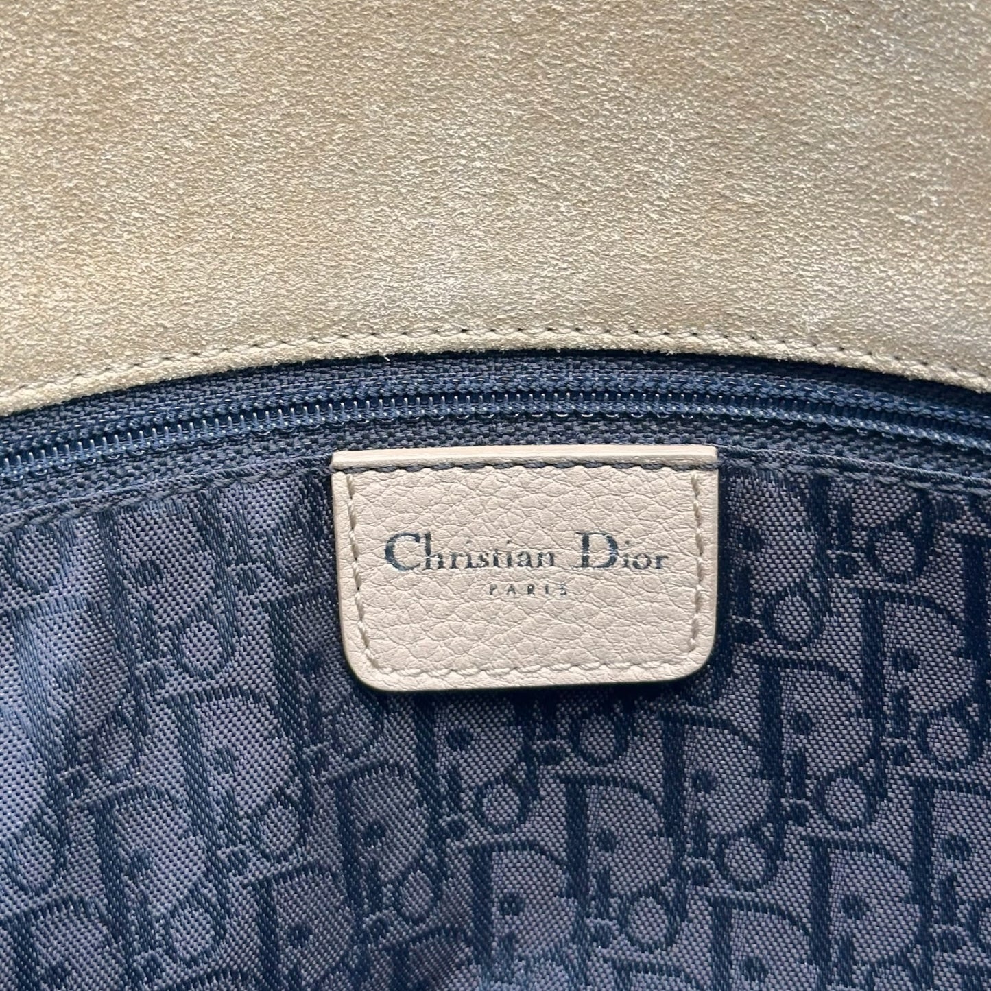 Christian Dior Tan Suede Rhinestone Shoulder Bag