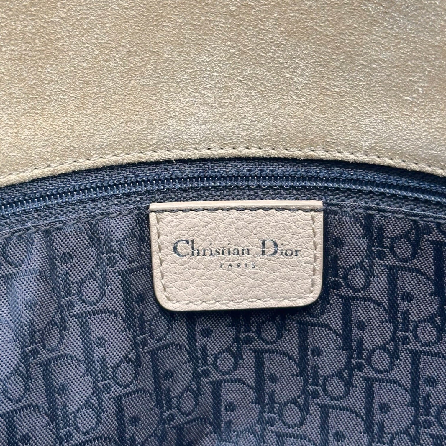 Christian Dior Tan Suede Rhinestone Shoulder Bag