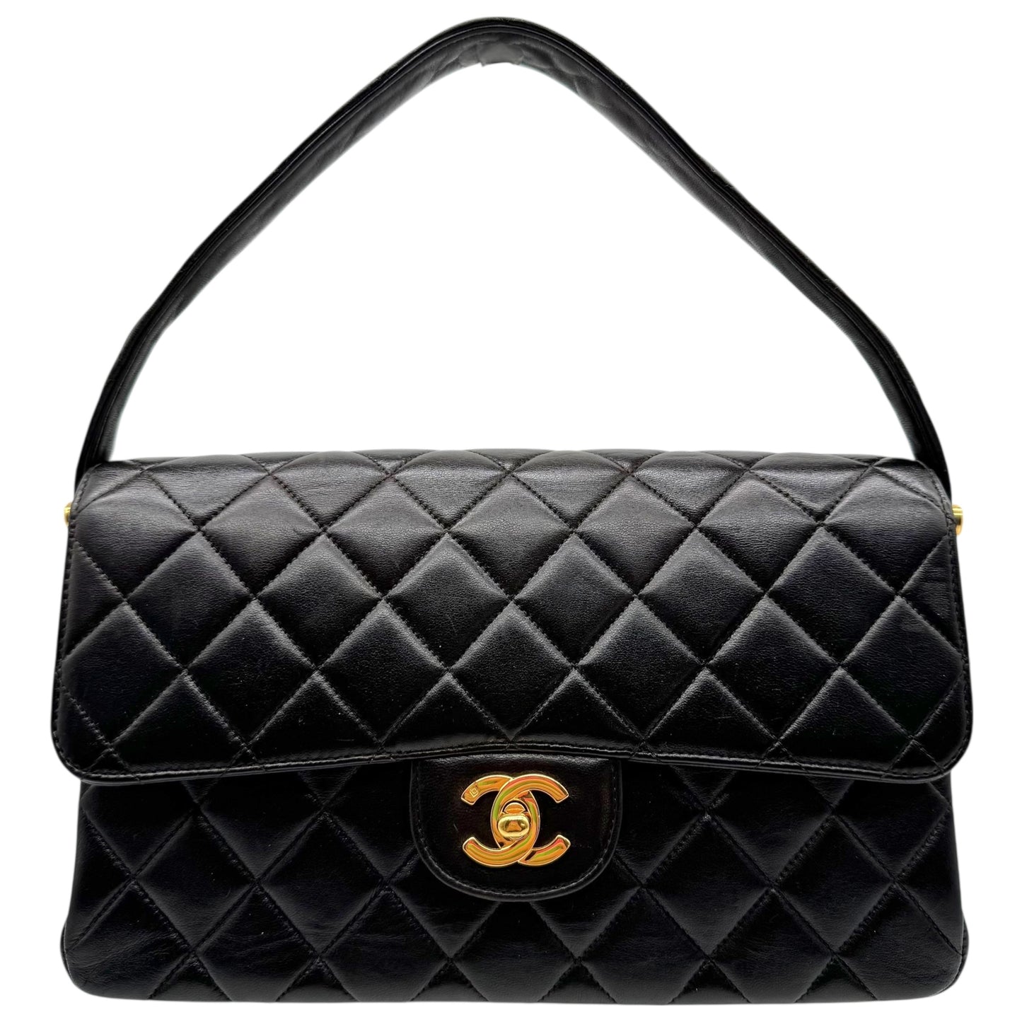 Chanel Black Matelasse Lambskin Medium Double Sided Flap Bag 1996-97 - Outfit Repeater