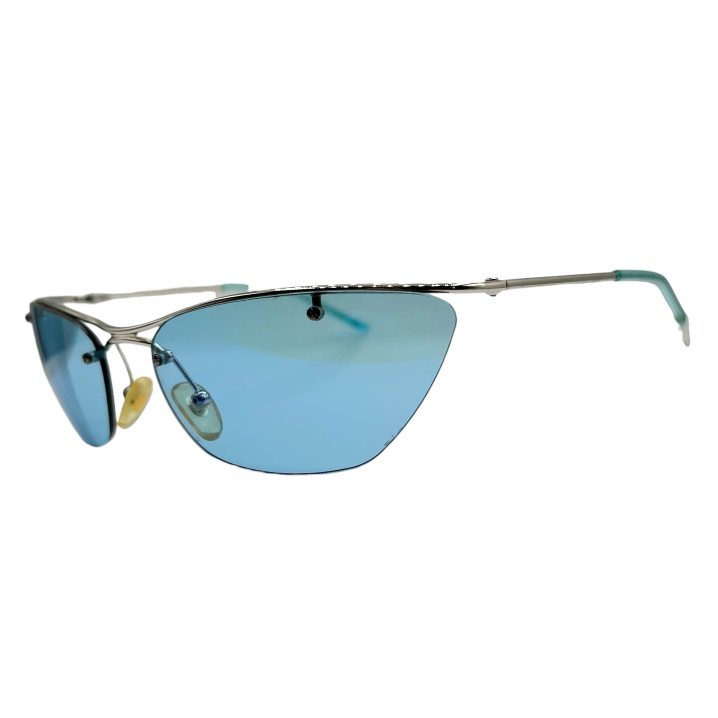 Christian Dior Blue & Silver Rimless DiorFlash Sunglasses w/ Case