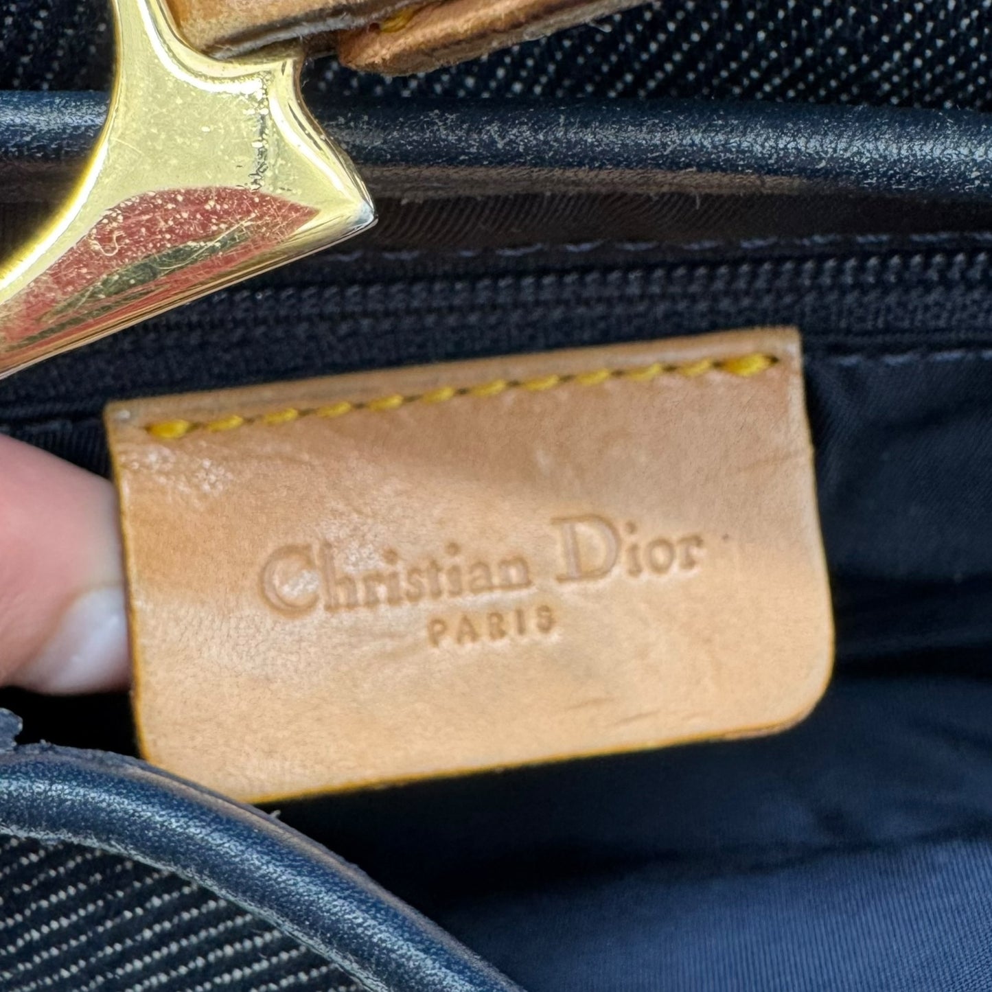 Christian Dior Denim & Gold Hardware Saddle Bag