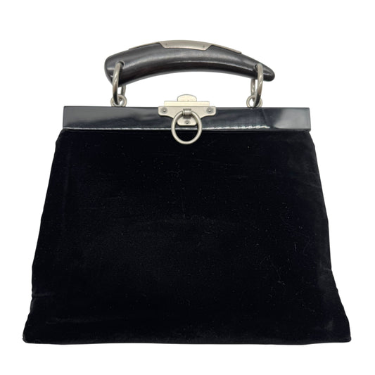 Yves Saint Laurent by Tom Ford Black Velvet Mombasa Top Handle Evening Bag RARE