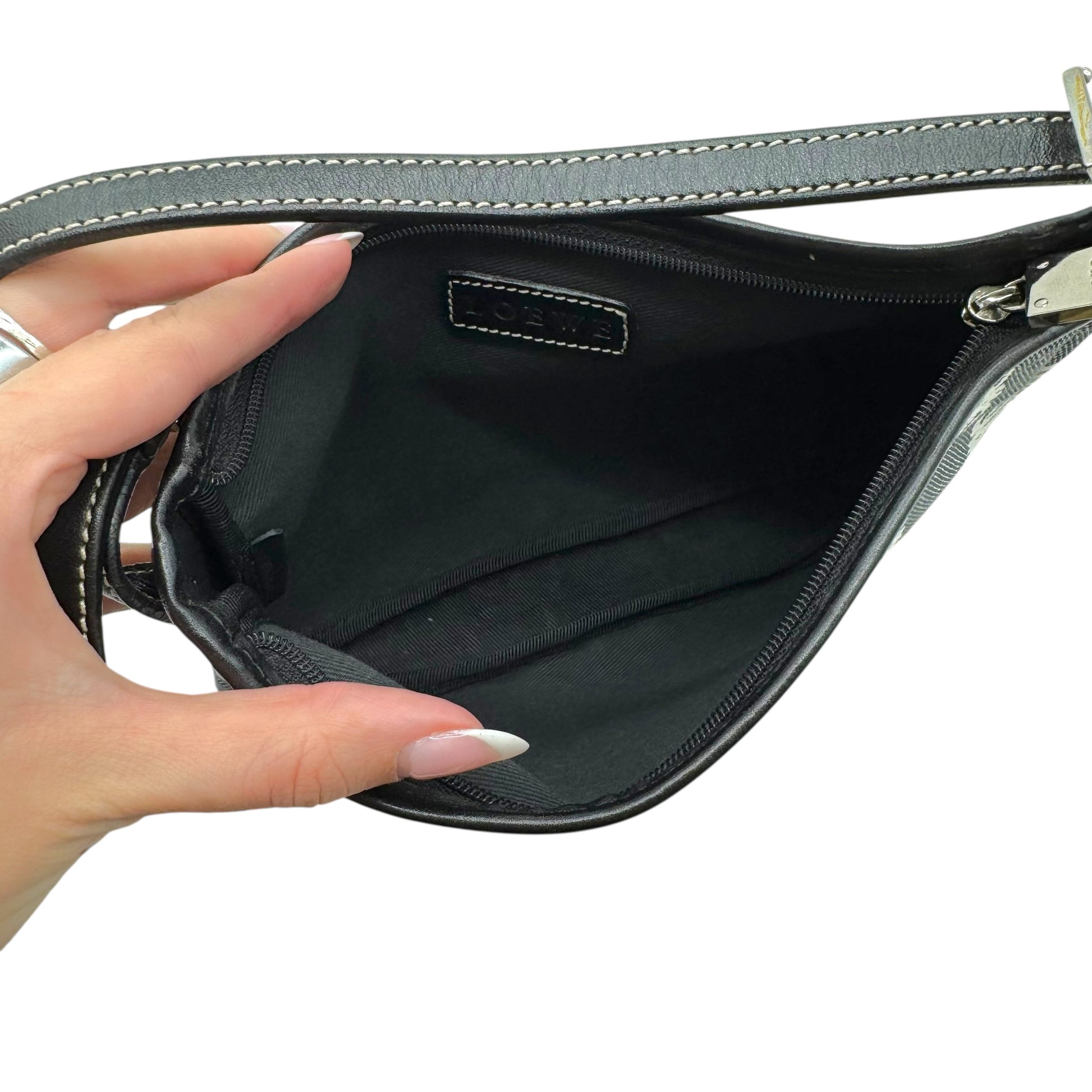 Loewe Navy Blue Anagram Monogram Pochette Bag - Outfit Repeater