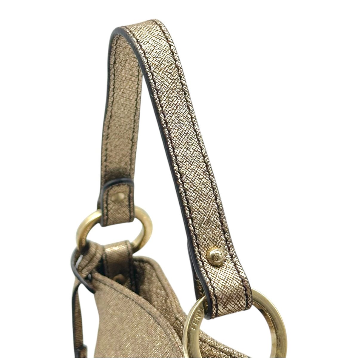 Fendi Gold Leather Mini Chef Handbag