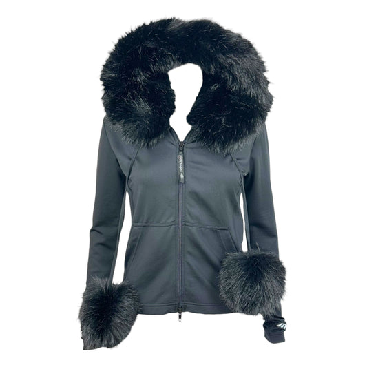 Balenciaga Black Faux Fur Pom-Pom Track Jacket