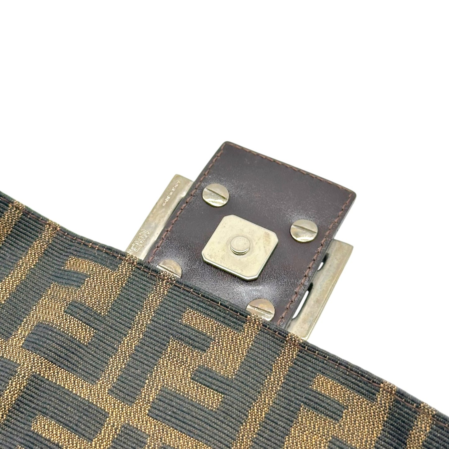 Fendi Brown Classic Zucca Monogram Baguette Bag