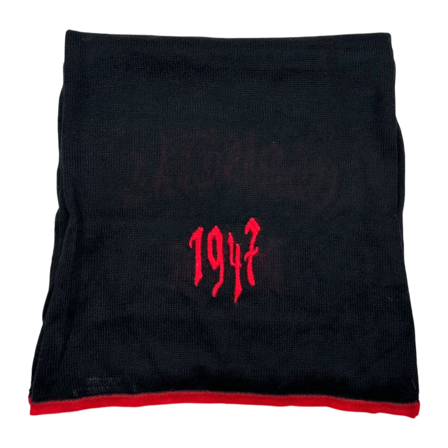 Christian Dior 2002 Black & Red Old English Mohair Logo Scarf