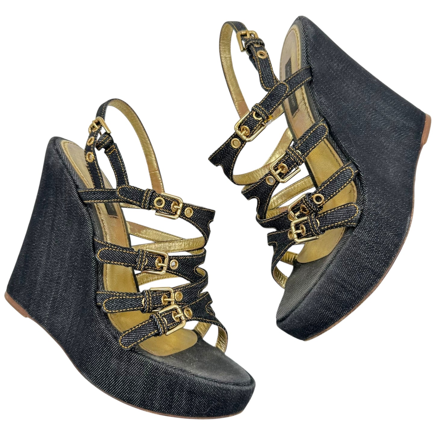 Dolce & Gabbana Denim Wedge Heels - Outfit Repeater