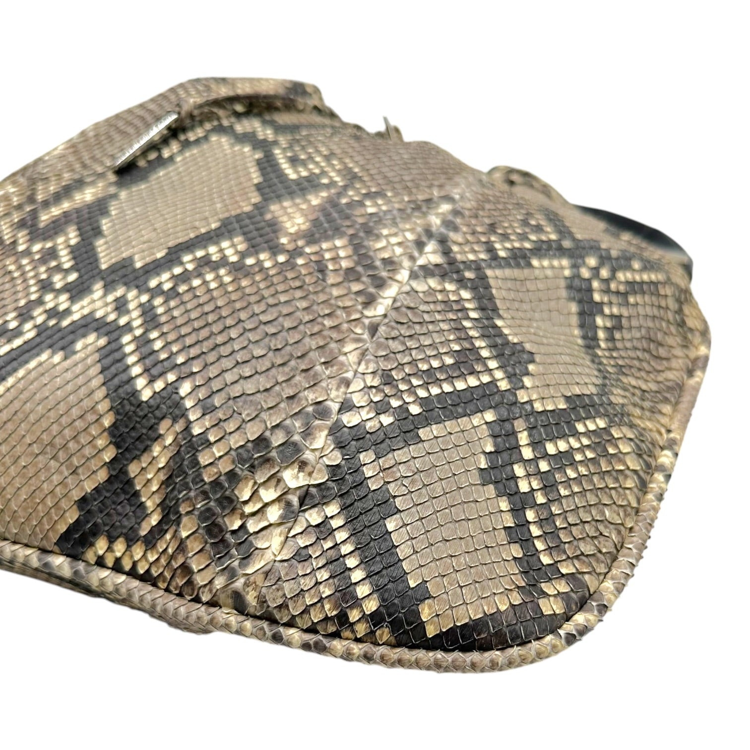 Gucci Brown Python Hobo Bag With Bamboo Handle