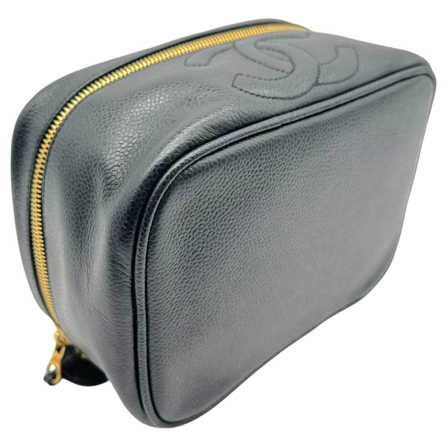 Chanel Black Caviar Leather Vanity Bag