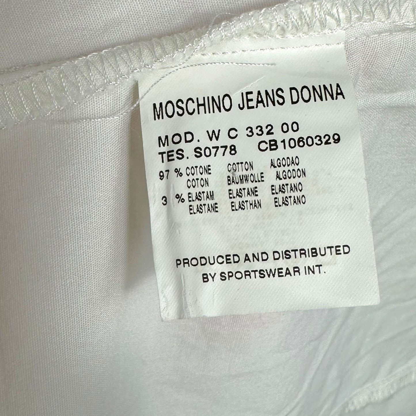 Moschino Jeans White Button Down Sleeve Blouse