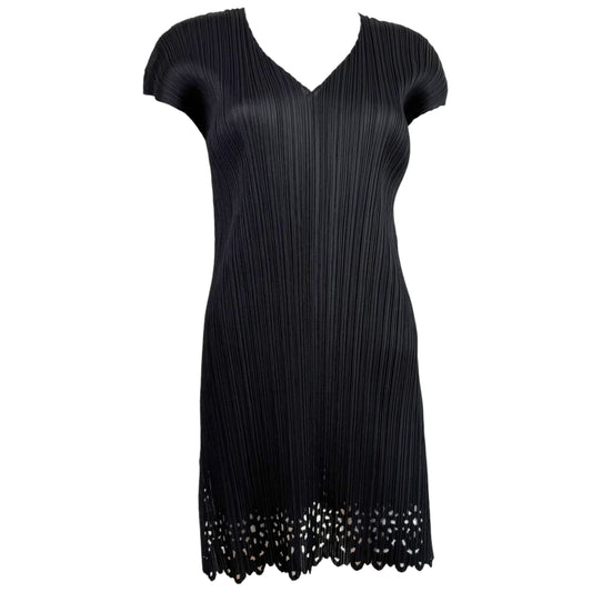 Issey Miyake Pleats Please Black Pleated Mini Dress