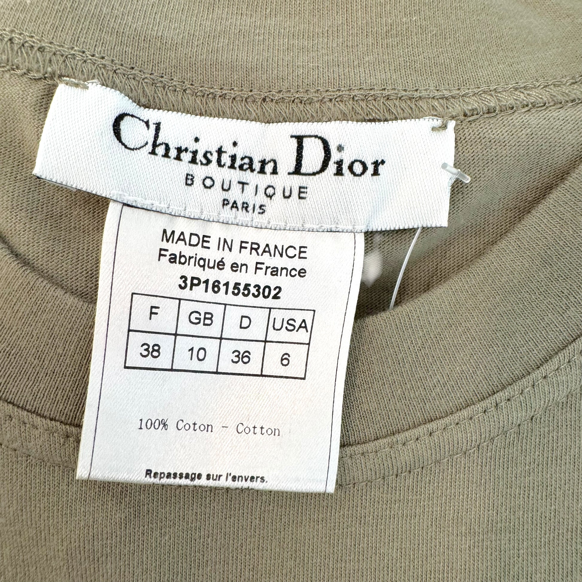 Christian Dior Denim Logo Print Tank Khaki Green