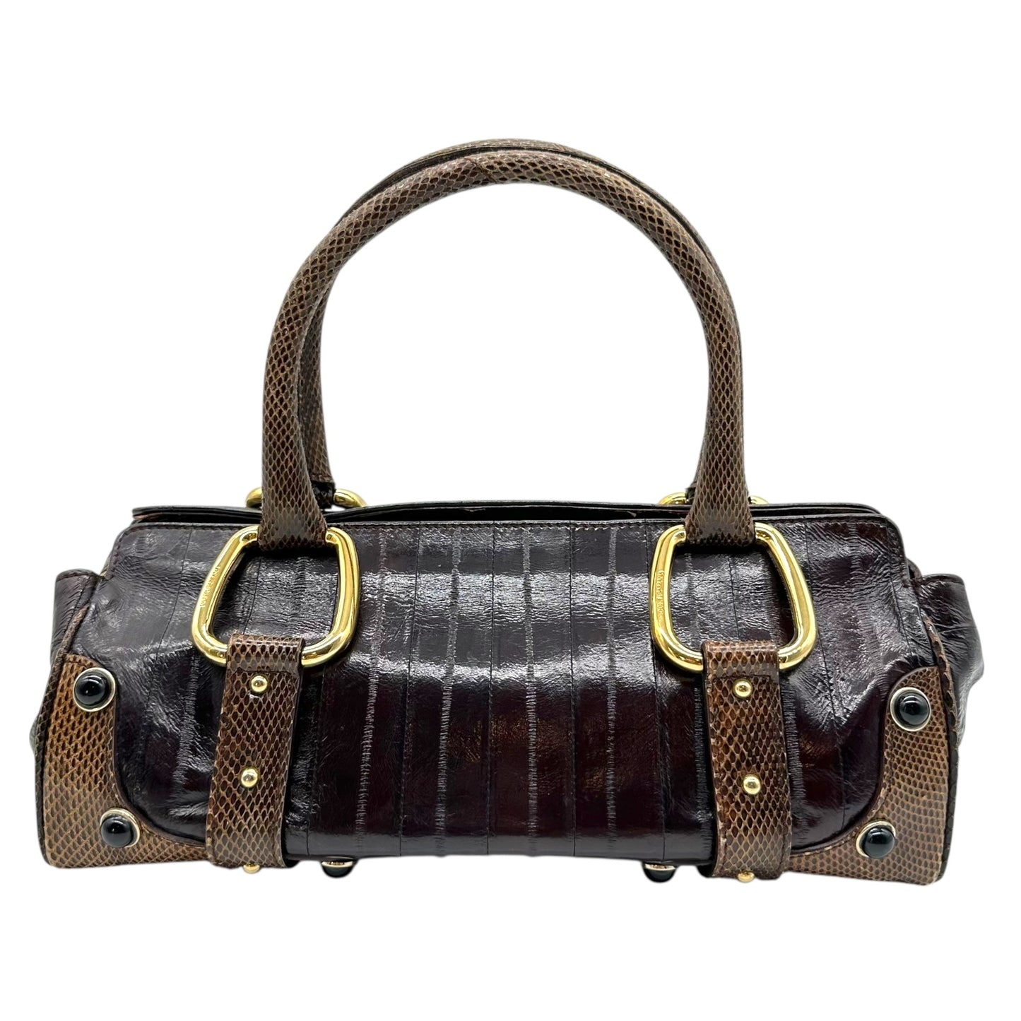 Dolce & Gabbana Brown Eel Skin & Snakeskin East-West Bag