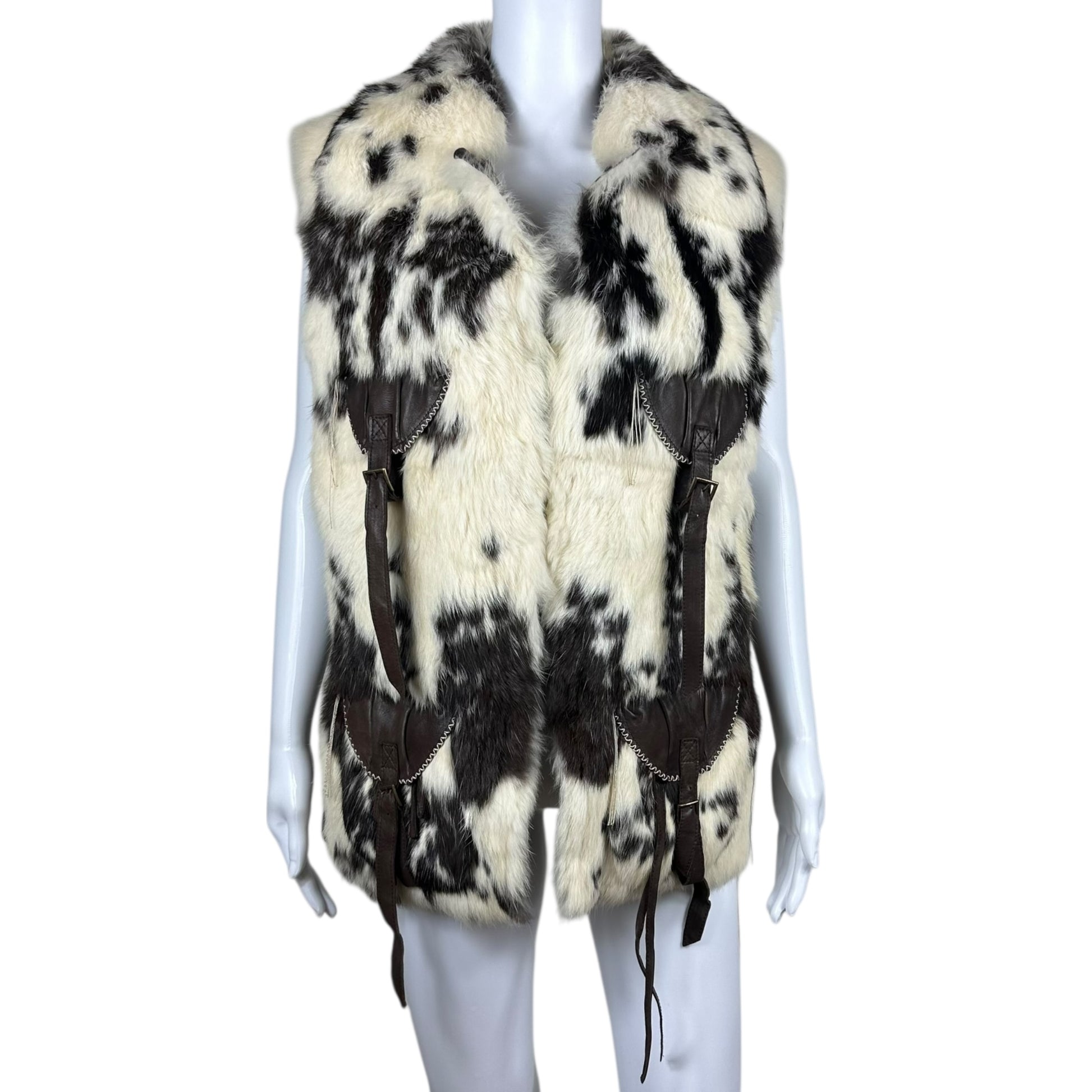 Roberto Cavalli F/W 2003 Rabbit Fur & Leather Vest - Outfit Repeater