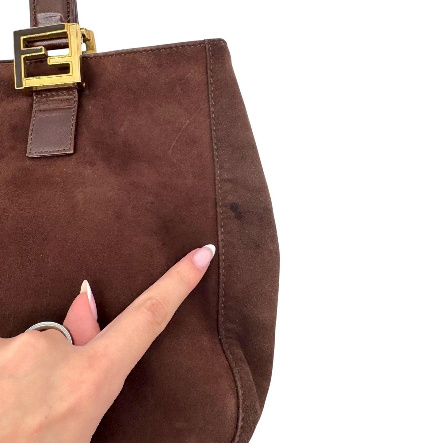 Fendi Brown Suede Mini Tote Bag - Outfit Repeater